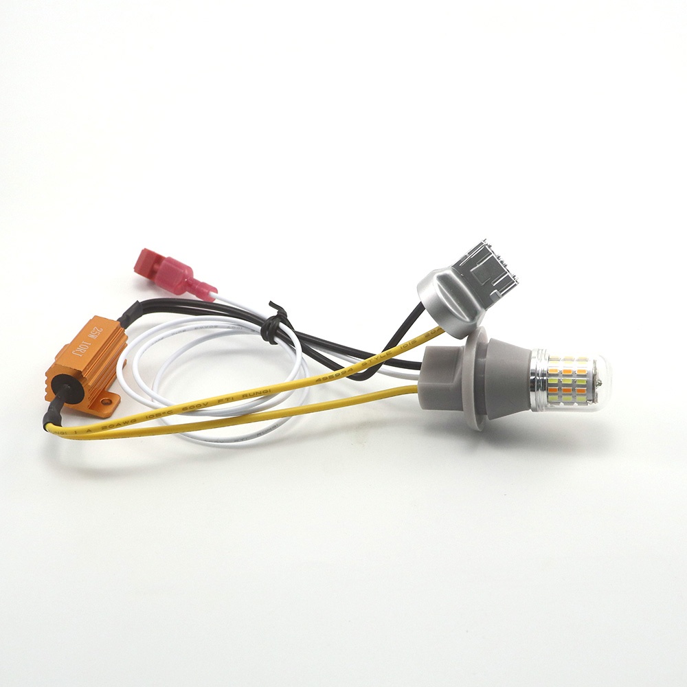 T20 7440 LED Bulb with 25W Gold Aluminum Load Resistor and T1 Tap