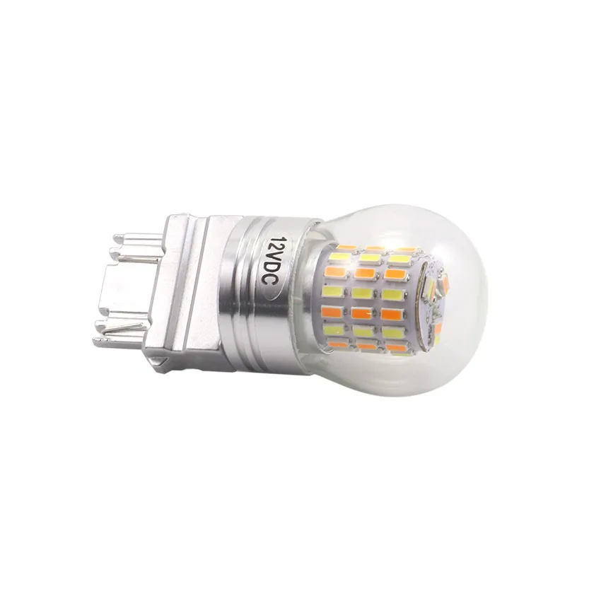 3157 P27/7W Dual-Color Switchback LED Bulb (54x SMD 3014)