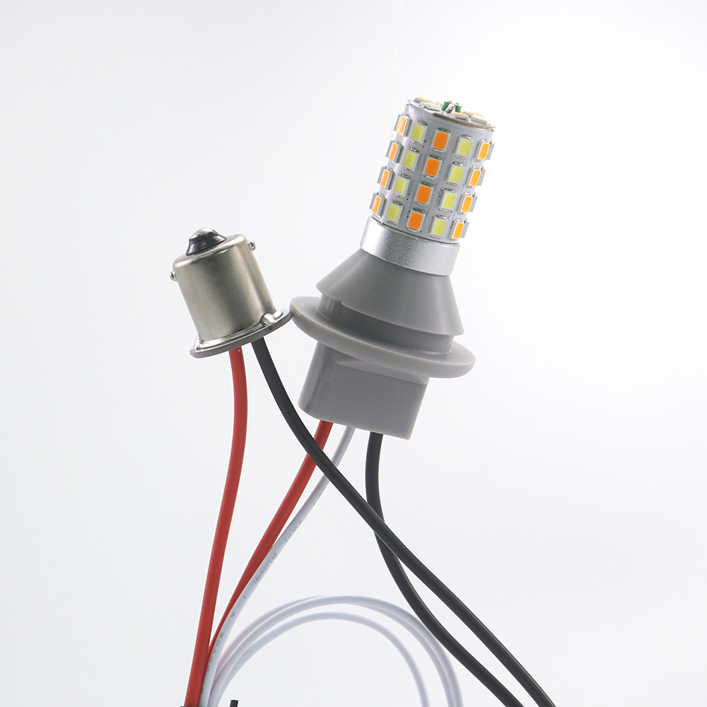 1156 P21W PY21W Dual-Color Switchback LED Bulb (54-SMD, 12V or 24V Canbus)