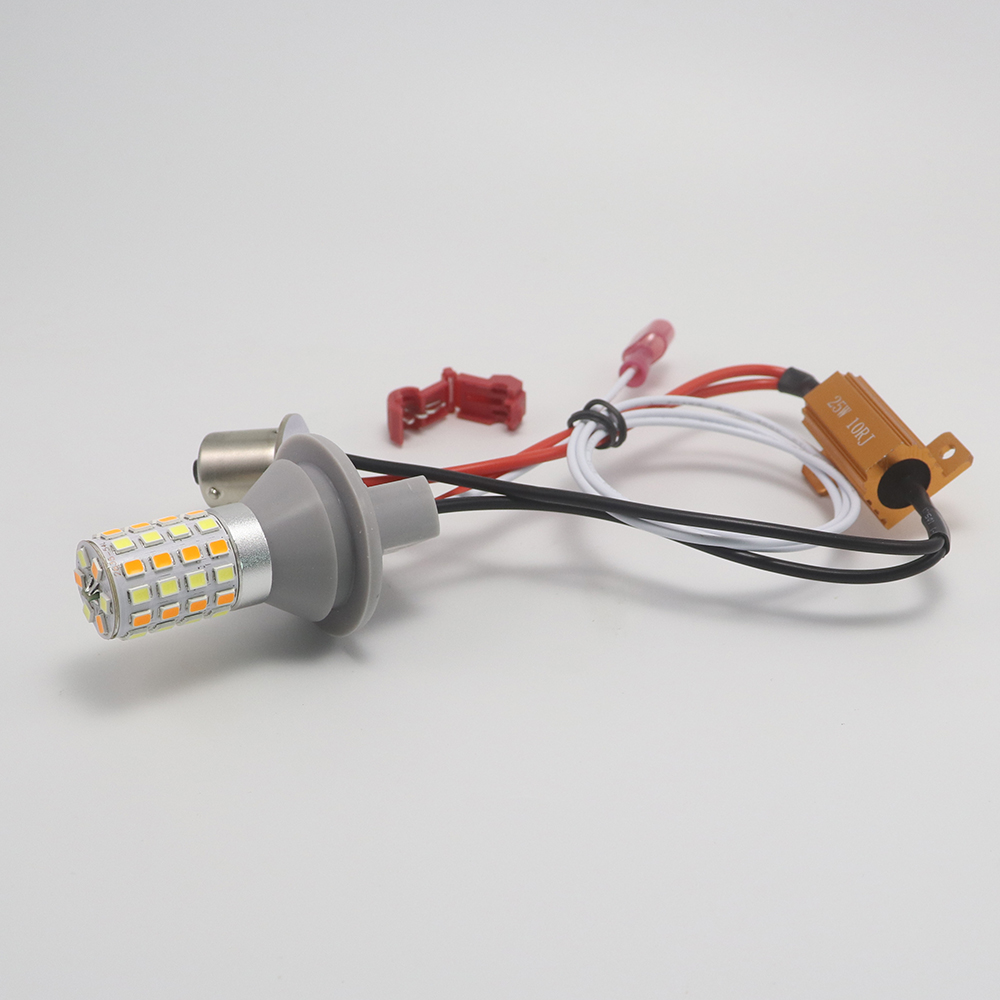 1156 LED Bulb BA15S BAU15S Socket and Resistor Wiring Harness