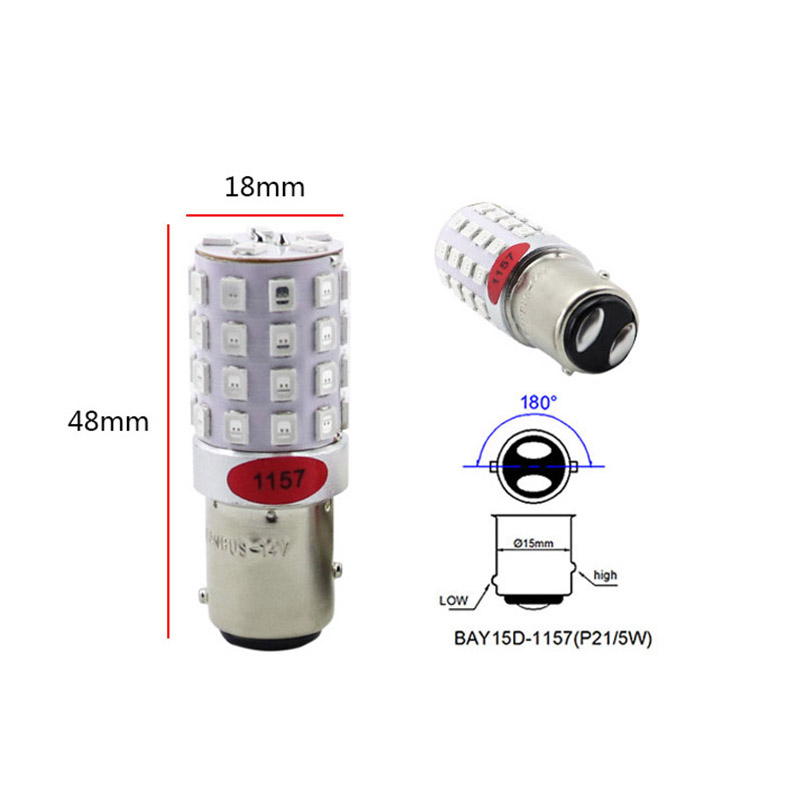 1157 BAY15d Dual Contact Offset Pin 45L LED Bulb Engineering Blueprint