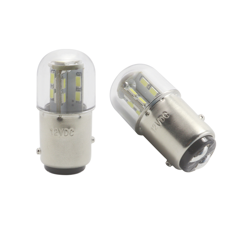 Side profile view of G18 BA15s miniature globe bulb showing cylindrical 3014 array