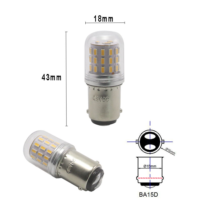 MIDCARS G18C-39L BA15d dual contact marine socket dimensional drawing