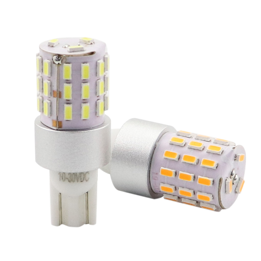 Two T15 W16W LED replacement bulbs studio arrangement with 360-degree optical LED array