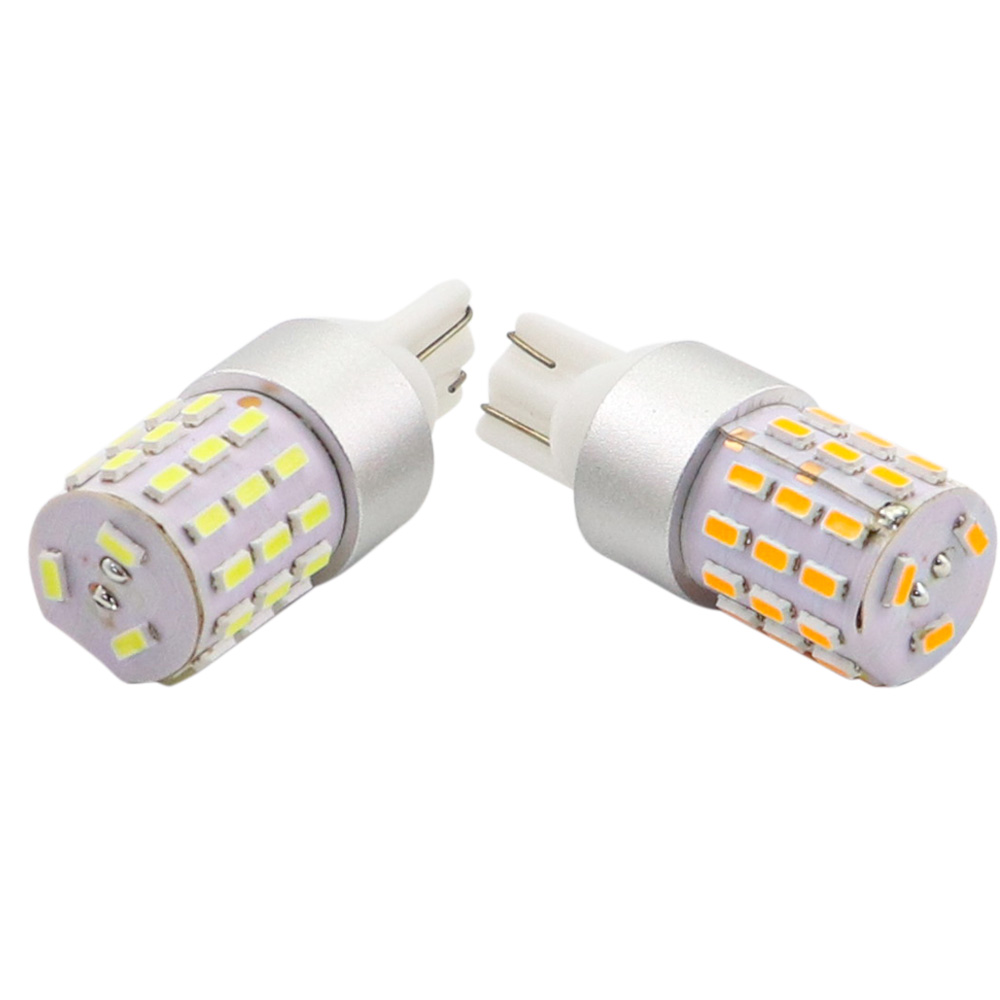 T15 LED reverse bulb upright profile displaying radial optical illumination structure