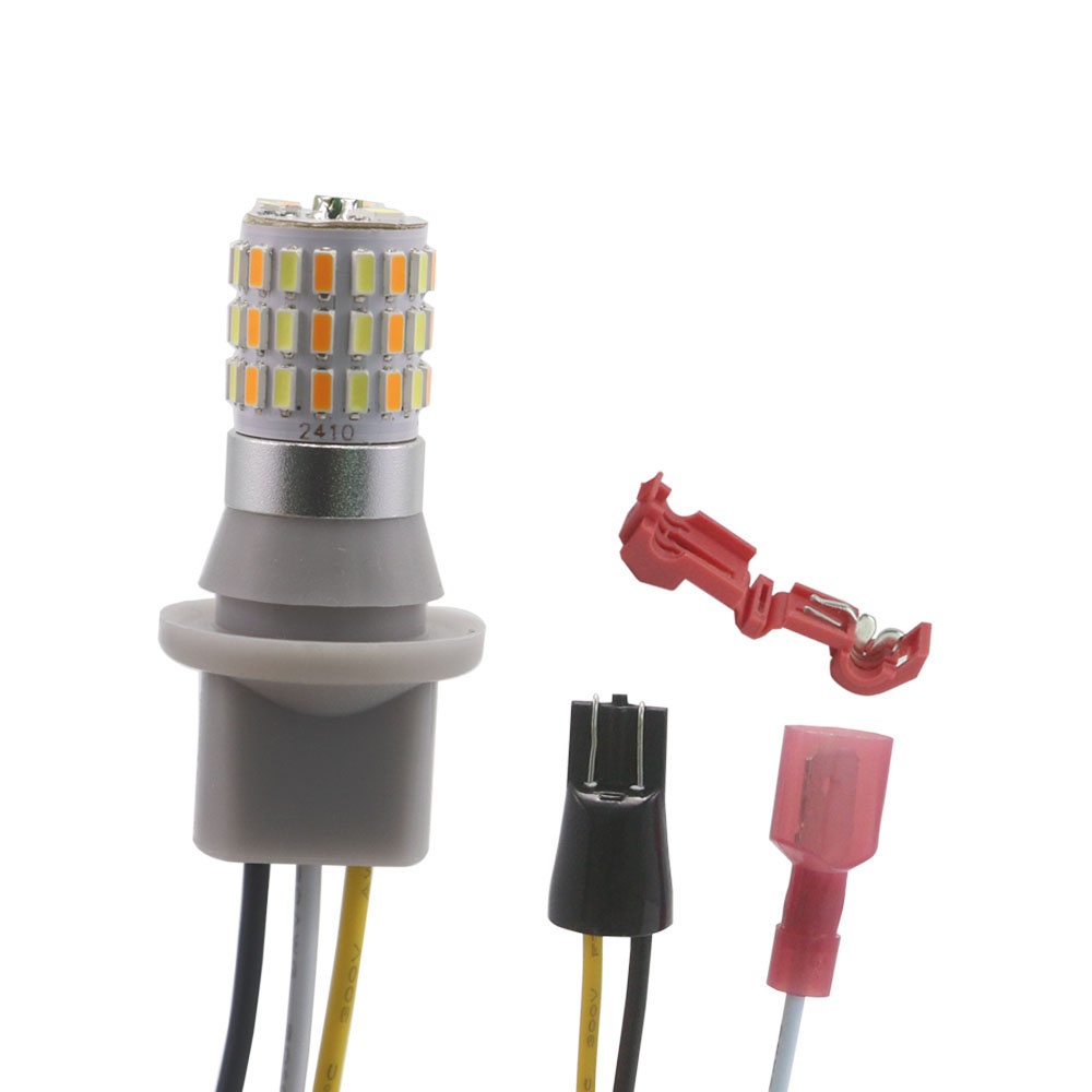 T10 194 W5W Dual-Color Switchback LED Bulb (54-SMD 3014, Plug & Play for Motorcycle Yamaha NMAX AEROX 155 WY10W & Car)
