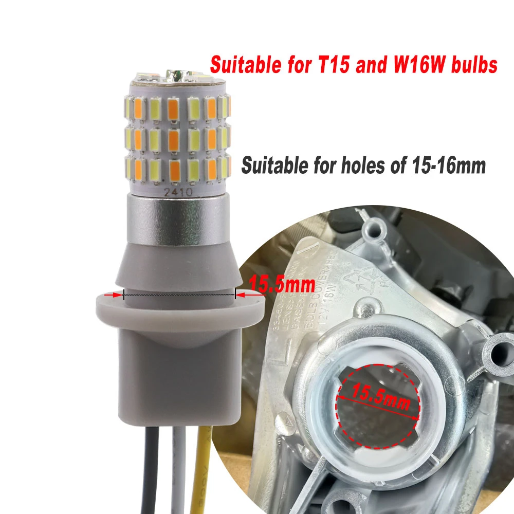 T10 Dual-Color LED Bulb 60cm Wire with T1 Quick Tap Connector
