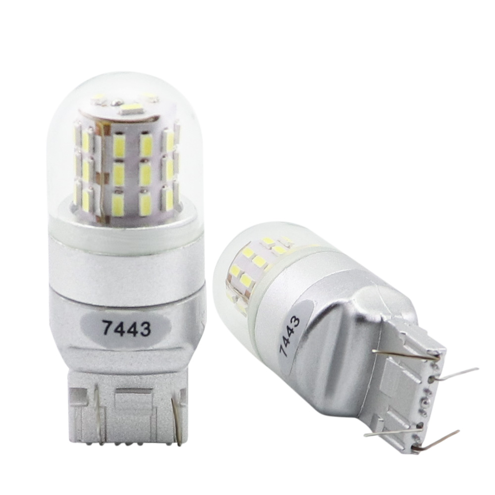 T20 7443 dual filament LED brake and tail light bulb 360-degree emitter array