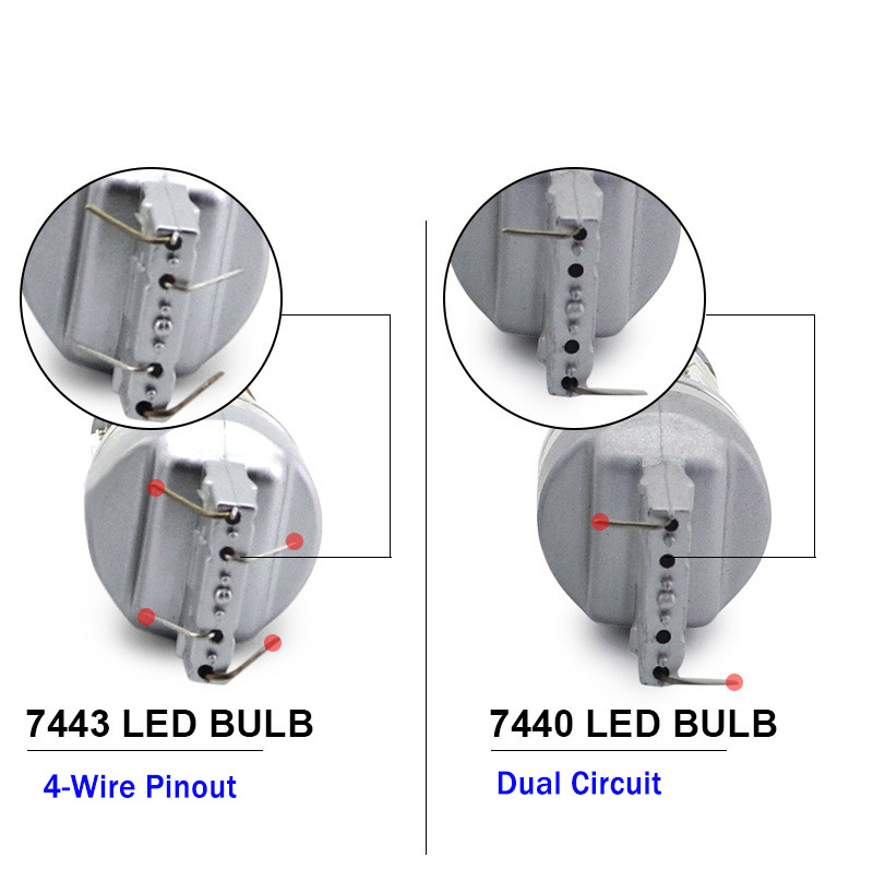 7443 dual circuit 4-wire pinout vs 7440 wedge base contact alignment
