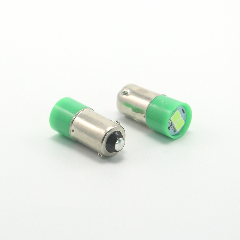 Ultra-compact 23mm T4W BA9s LED bulb showing dual-face SMD 2835 emitter arrangement