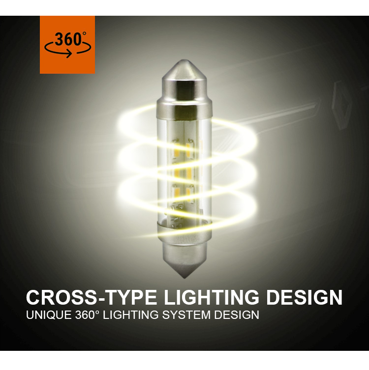 C10W festoon LED bulb cross-type 360-degree lighting design demonstration