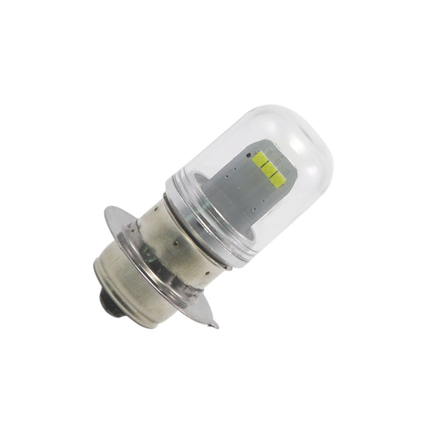 P15s-25-1 LED bulb with 6x CSP2020 emitters and clear PC protective tube