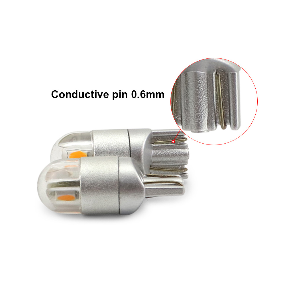 T10 wedge contact pins and smooth molded polycarbonate shell