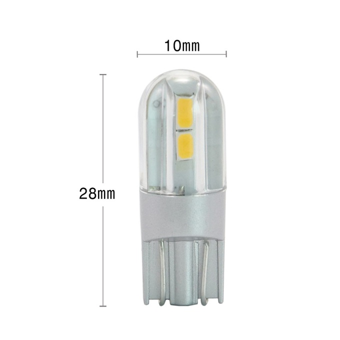 T10-4L miniature wedge LED bulb engineering dimensional blueprint D10x28mm
