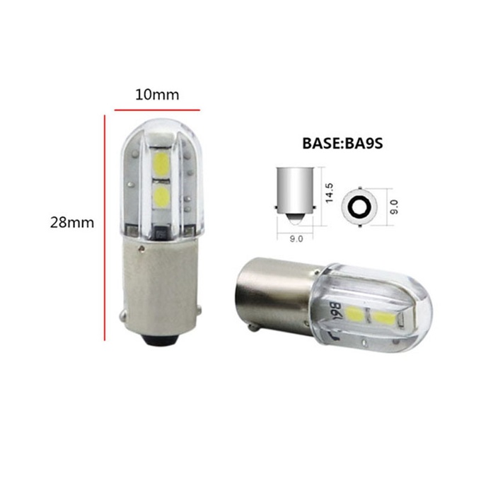 T4W-4L BA9s LED bulb precision dimensional blueprint D10x28mm