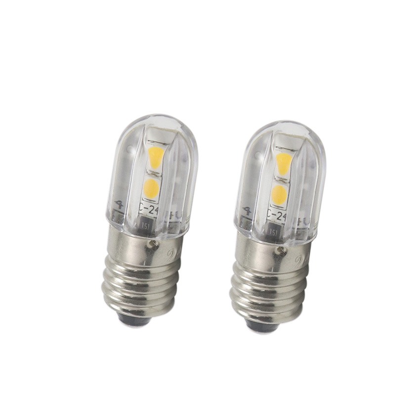 E10 LED Indicator Bulb - Mini Screw Base, 360° Dual-Face (BA9S Optional)