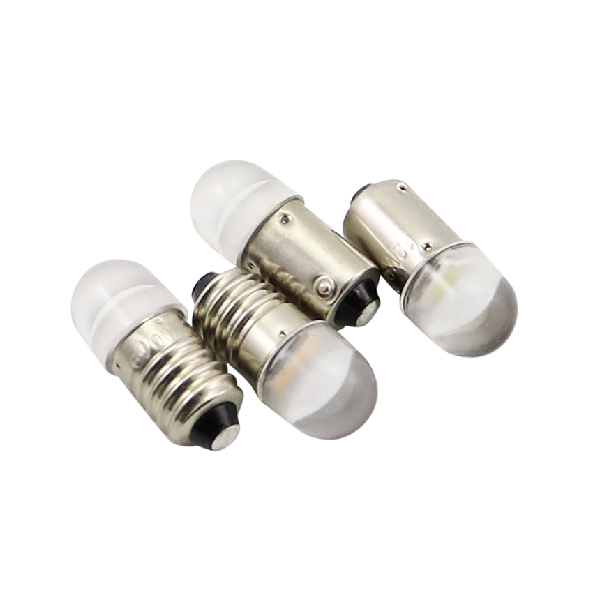 Compact BA9s T4W LED bulb dimensions D10mm by L25mm compared with 28mm standard lamp