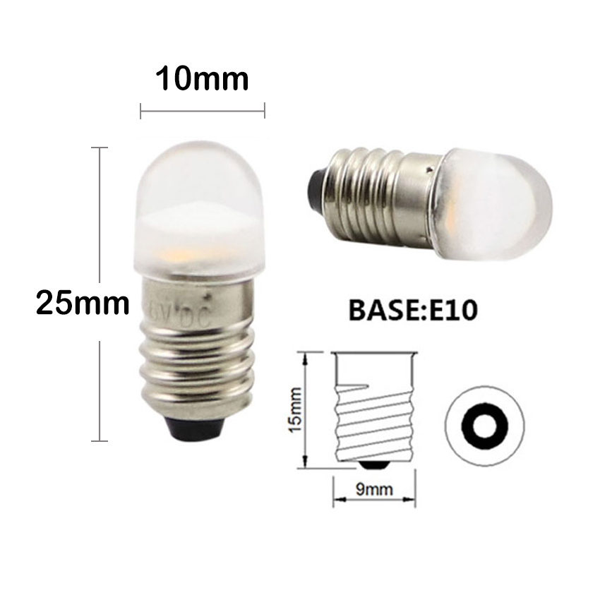 Compact BA9s T4W LED bulb dimensions D10mm by L25mm compared with 28mm standard lamp