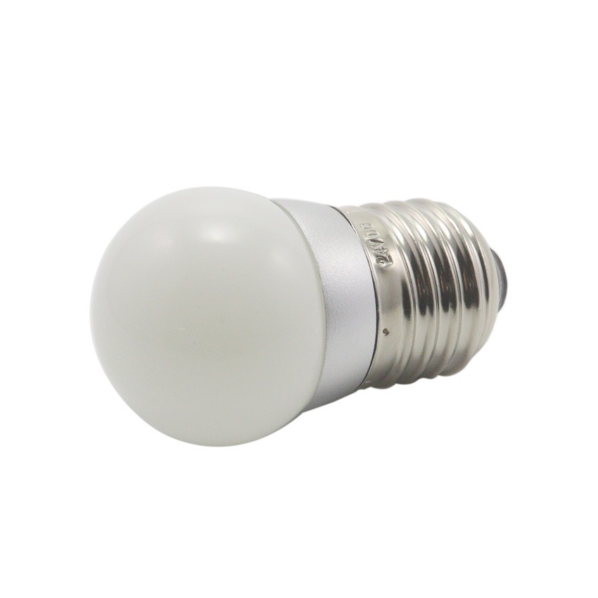 Top optical view of frosted glass G35 globe LED bulb 300 lumens