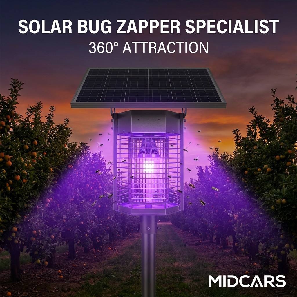 Solar bug zapper specialist outdoor orchard pest attraction lamp equipped with UV G60 LED bulb