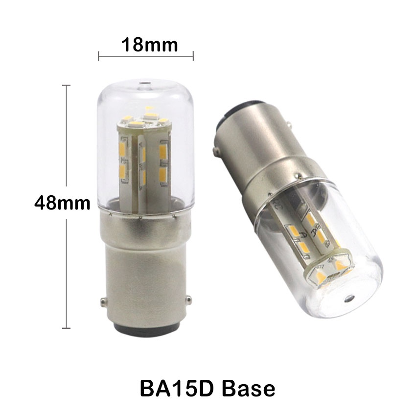 BA15d dual contact bayonet base detail with parallel locating pins and nickel plating