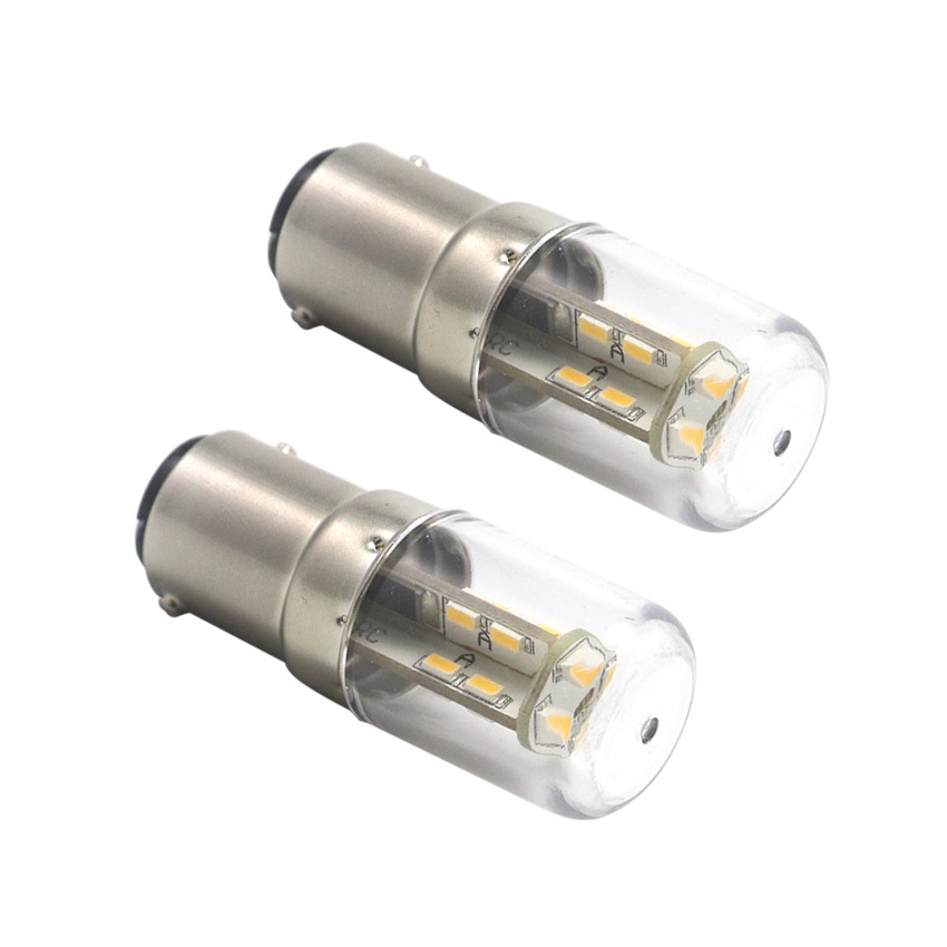 T18C-20L BA15d LED miniature bulb top perspective view showing compact D18x48mm dimensions