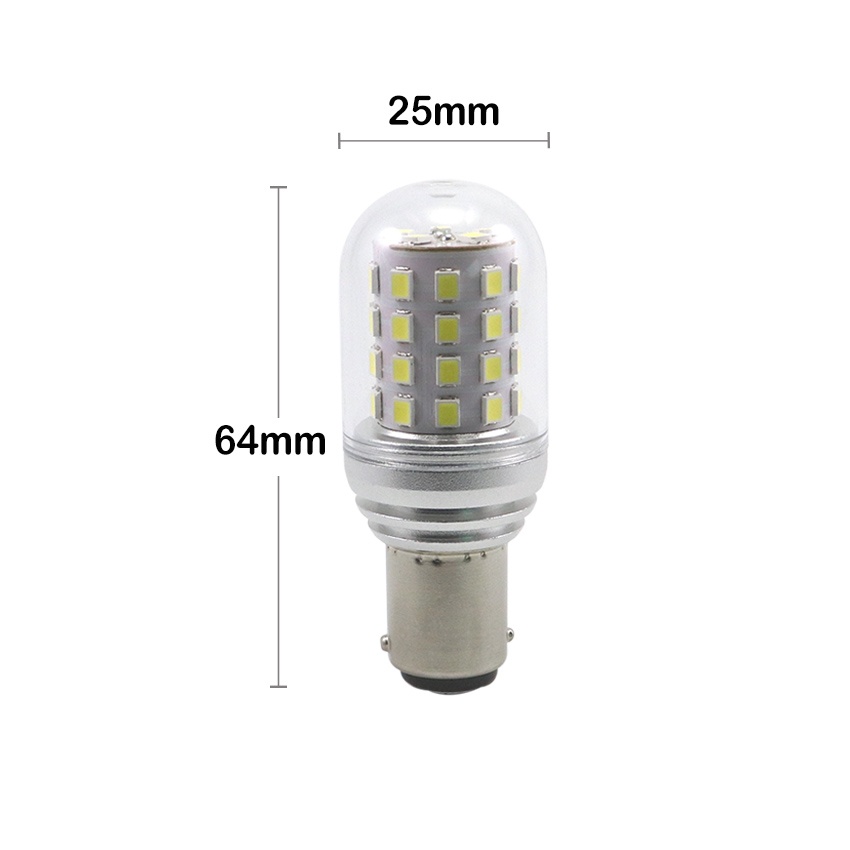 BA15d dual contact bayonet base with nickel plated brass body on T25 marine LED bulb