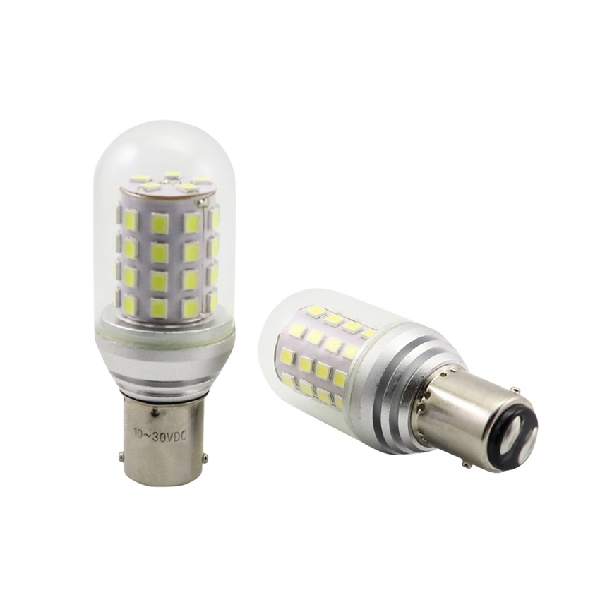 Top optical dome view showing top LED cluster and clear PC cover on T25 LED bulb