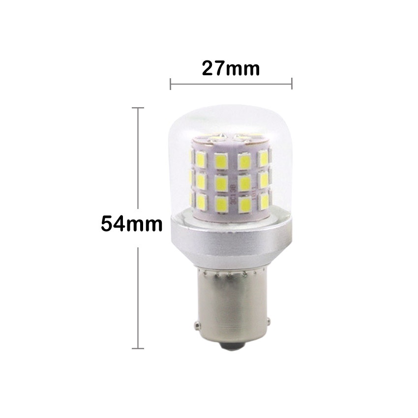 39 SMD 2835 LED emitters cylindrical array on short low-profile T28 marine bulb
