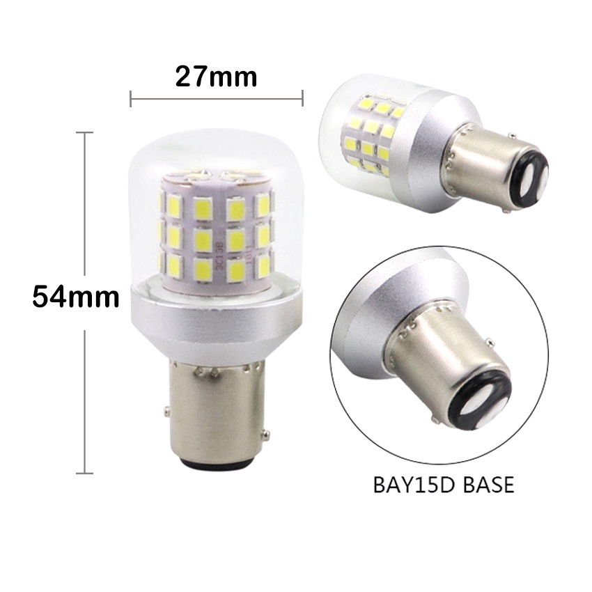 D27x54mm short envelope profile standing view of T28-39L35 forklift beacon bulb