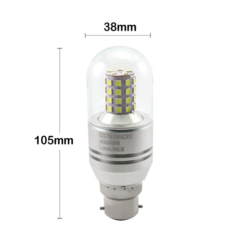 B22 T38 marine navigation LED lamp dimensional blueprint D38x105mm