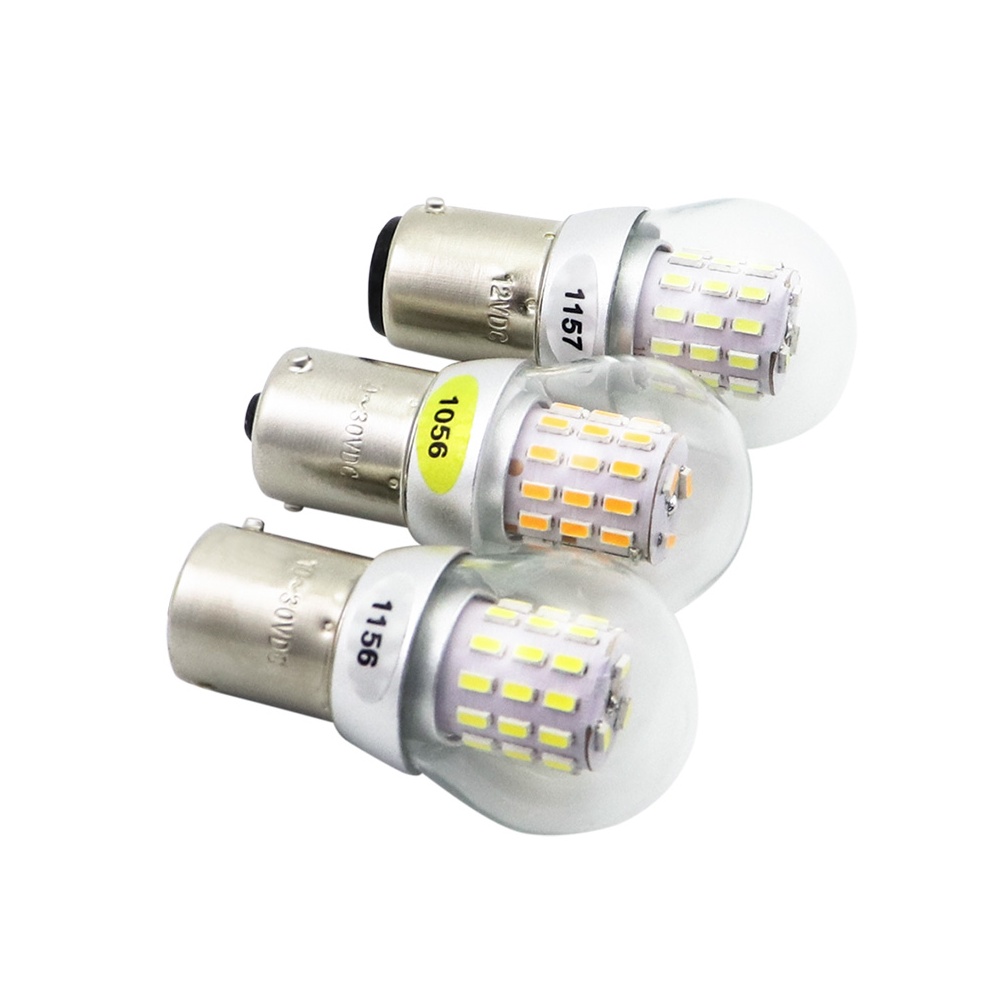 1156 automotive LED bulb nickel plated metal bayonet base and single bottom contact