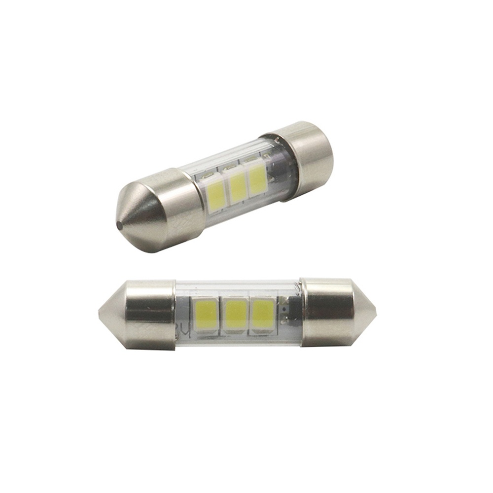 SV7 festoon LED bulb 28mm to 42mm multi size comparison with clear PC sleeve