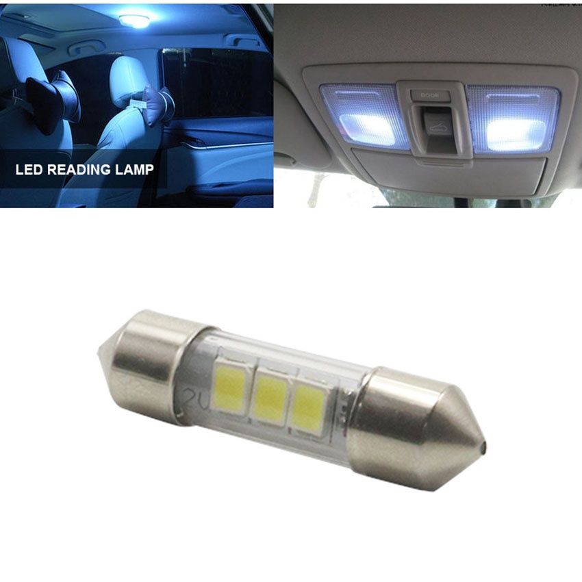 7mm SV7 LED bulb installed in vehicle interior reading lamp and roof console