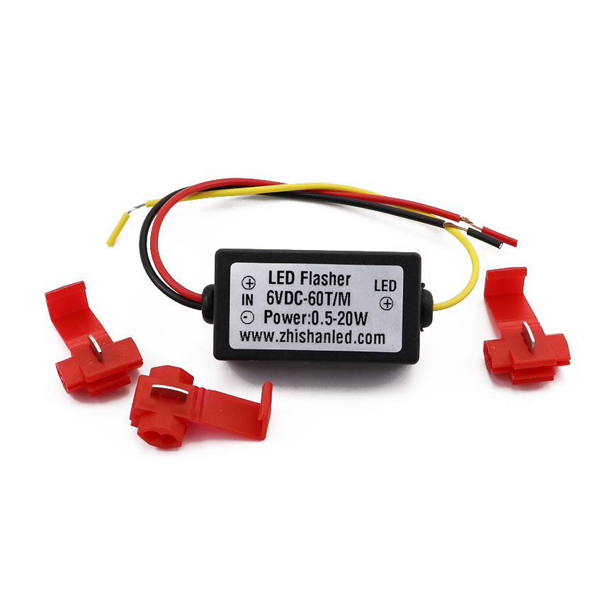 LED Flash Controller Top View with Wiring Harness and T-tap Connectors