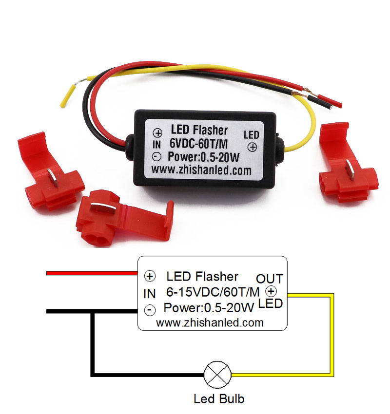 FS3P-615V LED Flash Controller 3-Wire Wiring Diagram