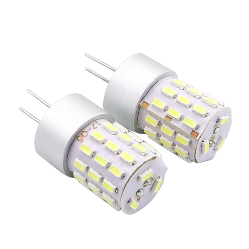 G4 LED bulb top angle close-up displaying 39 SMD 3014 radial array and aluminum core