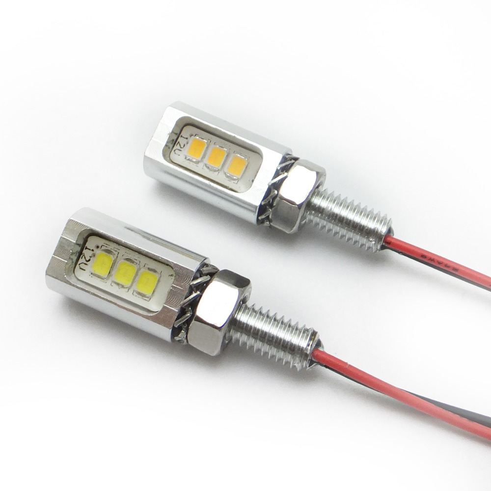 M6 motorcycle tag screw LED light illuminated 6500K cool white beam pattern