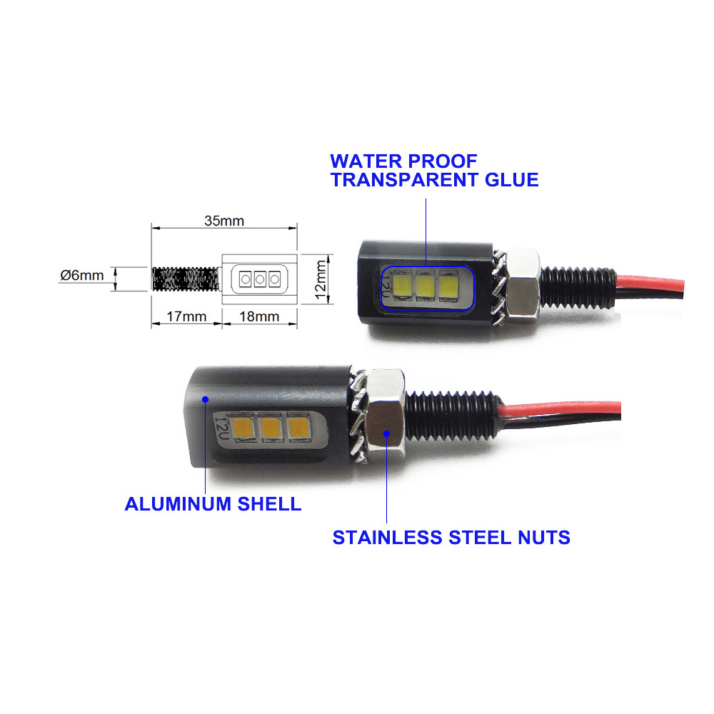 M6 LED bolt light precision blueprint and waterproof material architecture diagram