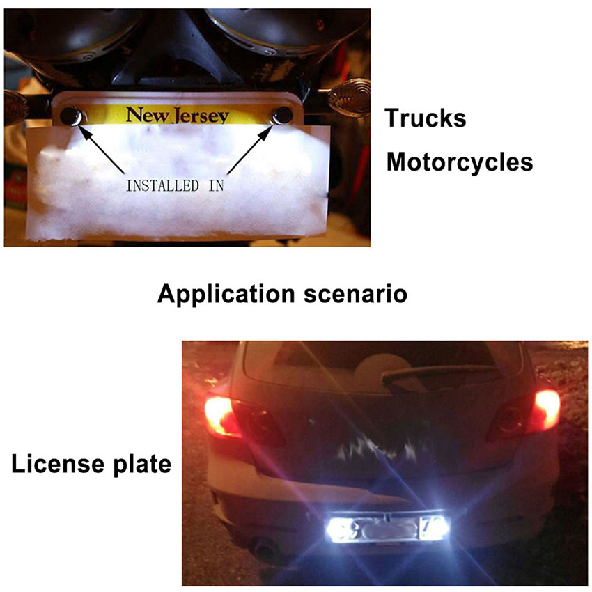 M6 license plate bolt light bracket mounting and night illumination effect