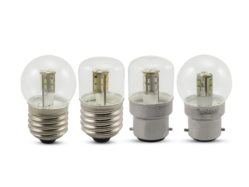 T28 tubular LED bulb precision dimensional blueprint showing D27x51mm dimensions and E27 B22 base options
