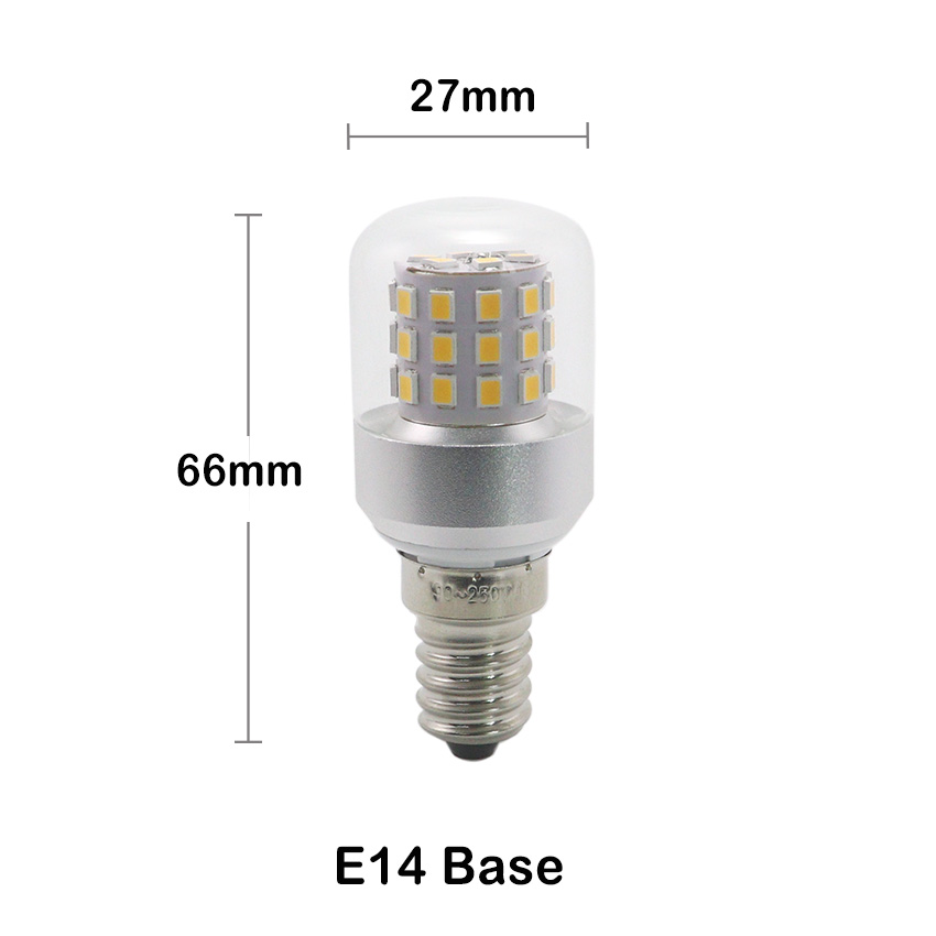 T30 E14 LED bulb dimensional blueprint showing D27x66mm with E14 small Edison screw