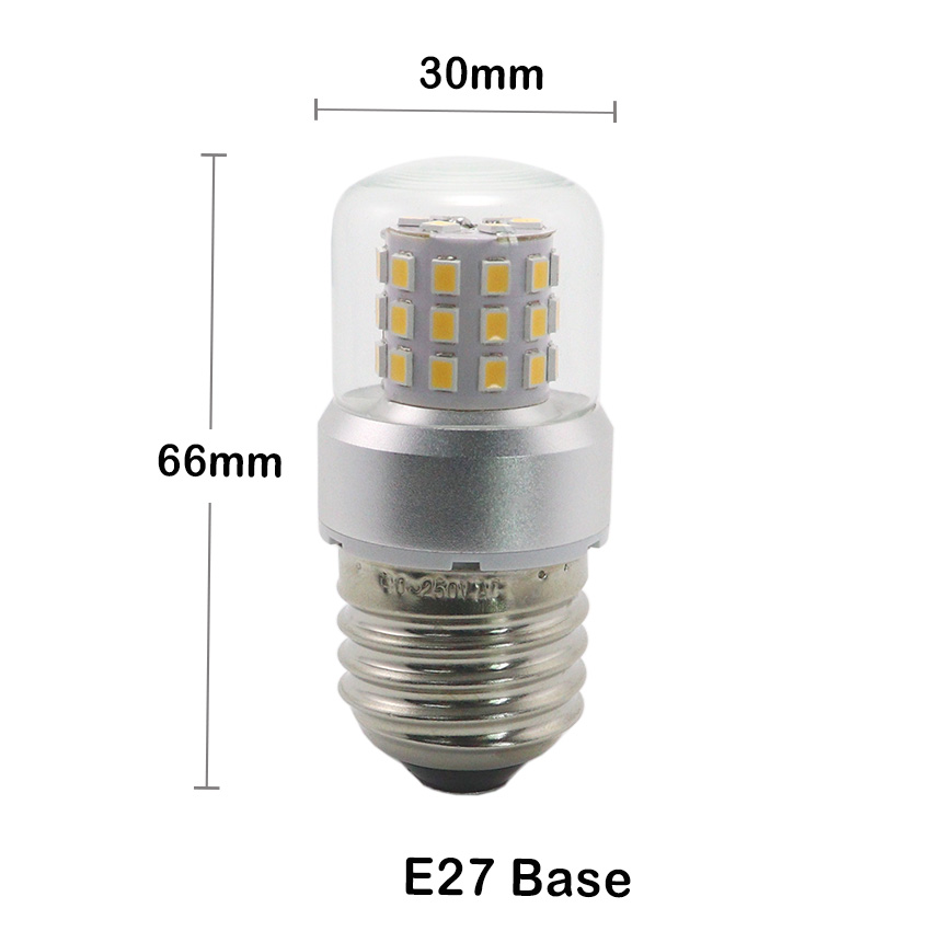 T30 E27 LED bulb dimensional blueprint showing D27x66mm with E27 medium Edison screw