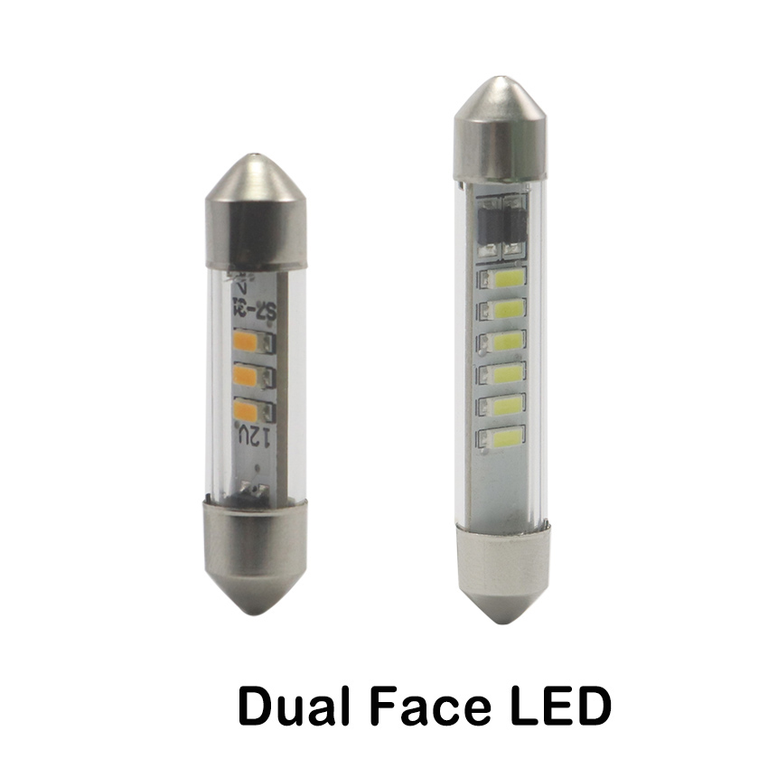 7mm Festoon LED Bulb SV7 - Dual Face Dome & Interior Light