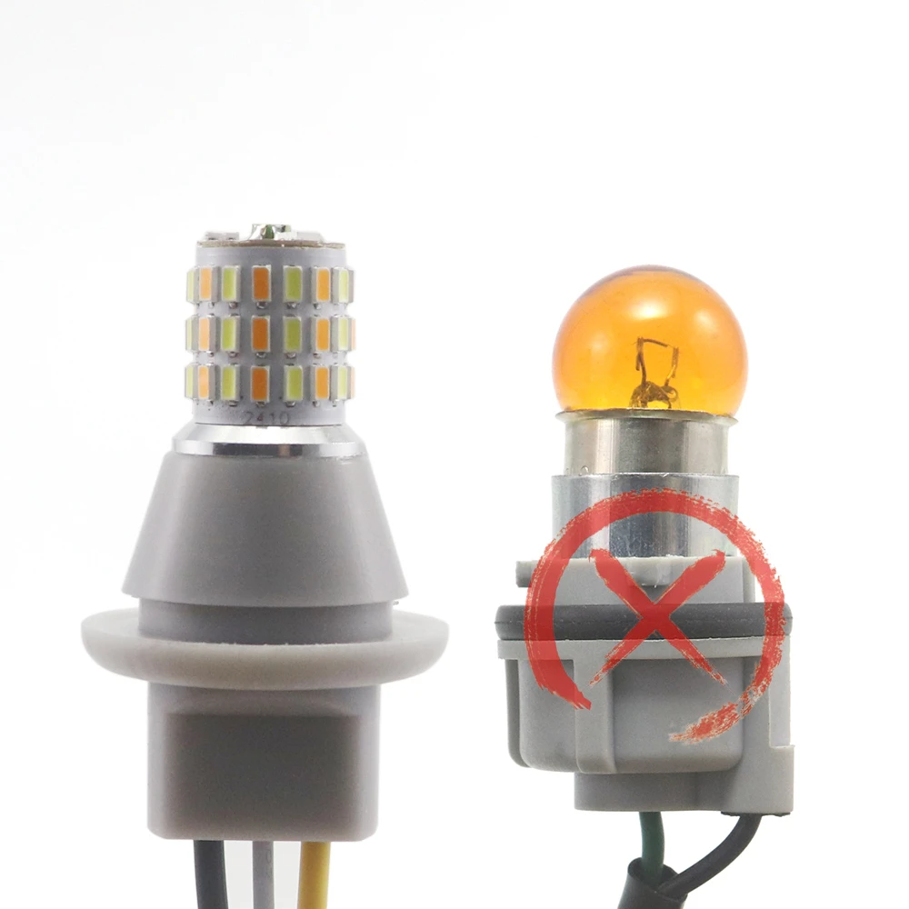 G18 BA15S BAU15S Dual-Color Switchback LED Bulb (54-SMD 3014, Replaces R5W R10W RY10W for Motorcycle & Car)