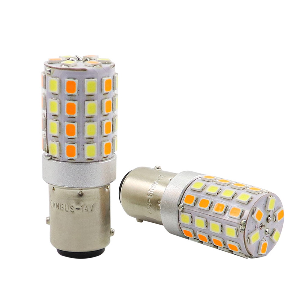 1157 BAY15D P21/5W Dual-Color Switchback LED Bulb (54-SMD, Wireless DC 12V-24V)