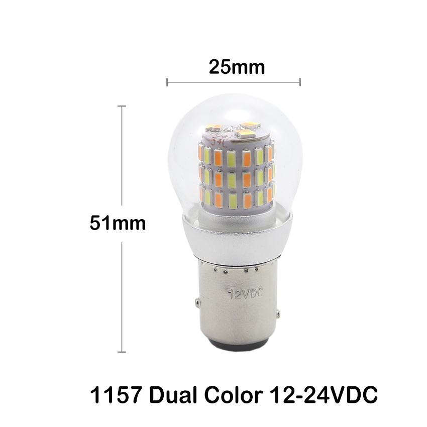 1157-54L14 Wireless Dual-Color LED Bulb with Cylindrical Glass Cover Structure