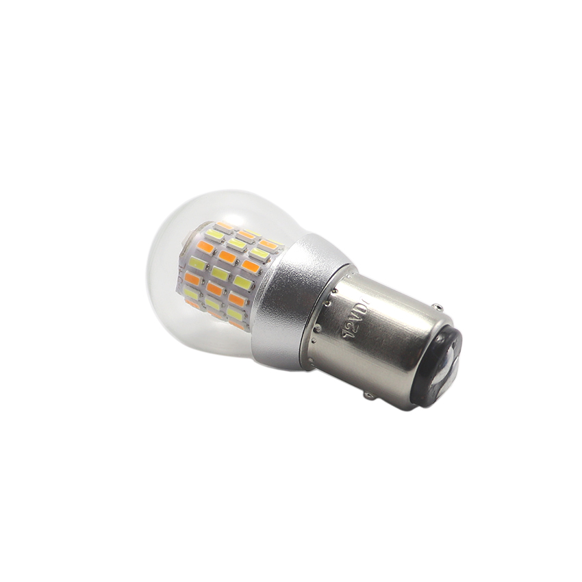 1157 LED Bulb 54x SMD 3014 High Density Emitter Array under Clear Optical Glass Cover