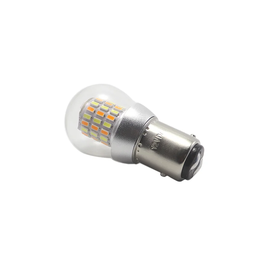 1157 LED Bulb 54x SMD 3014 High Density Emitter Array under Clear Optical Glass Cover