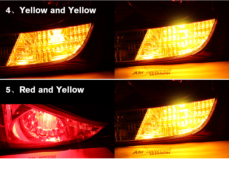1157 BAY15D LED Bulb Amber Turn Signal and White DRL Illumination